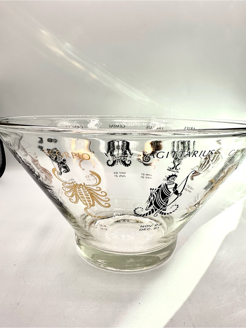 Anchor Hocking Zodiac / astrological chip bowl or salad bowl. 1960s